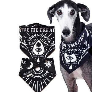 Rogue + Wolf ✦ “Give Me Treatos” Reversible Pet Bandana ✦ Black Ouija Vegan XS/S